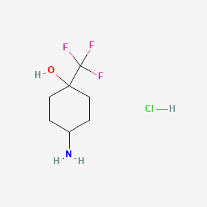 molecular formula C7H13ClF3NO B568897 4-Amino-1-(trifluoromethyl)cyclohexan-1-ol hydrochloride CAS No. 1421602-78-9