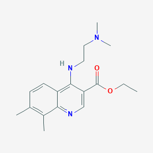 molecular formula C18H25N3O2 B5689012 Ethyl 4-[2-(dimethylamino)ethylamino]-7,8-dimethylquinoline-3-carboxylate 