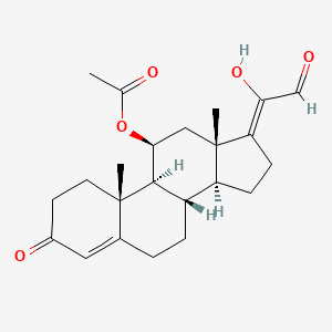molecular formula C23H30O5 B568905 (11beta)-11-(Acetyloxy)-20-hydroxy-3-oxo-pregna-4,17(20)-dien-21-al CAS No. 1089670-72-3