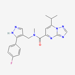 molecular formula C20H20FN7O B5689197 N-[[5-(4-fluorophenyl)-1H-pyrazol-4-yl]methyl]-N-methyl-7-propan-2-yl-[1,2,4]triazolo[1,5-a]pyrimidine-5-carboxamide 