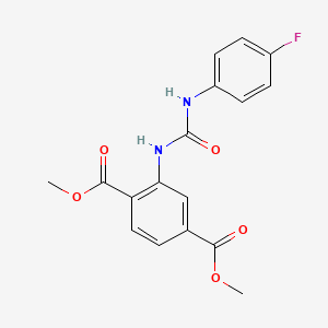 molecular formula C17H15FN2O5 B5689342 dimethyl 2-{[(4-fluoroanilino)carbonyl]amino}terephthalate 