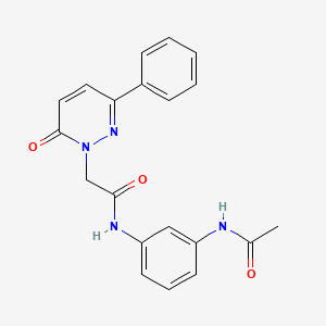 molecular formula C20H18N4O3 B5689478 N-[3-(acetylamino)phenyl]-2-(6-oxo-3-phenylpyridazin-1(6H)-yl)acetamide 