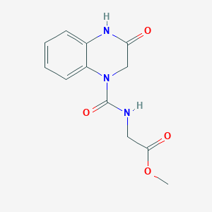 molecular formula C12H13N3O4 B5689510 methyl N-[(3-hydroxyquinoxalin-1(2H)-yl)carbonyl]glycinate 