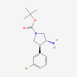 trans-tert-Butyl 3-amino-4-(3-bromophenyl)pyrrolidine-1-carboxylate