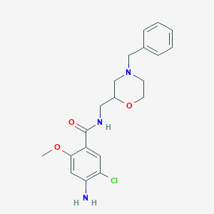 molecular formula C20H24ClN3O3 B056896 4-Amino-N-((4-benzyl-2-morpholinyl)methyl)-5-chloro-2-methoxybenzamide CAS No. 112885-23-1