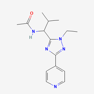 molecular formula C15H21N5O B5689667 N-[1-(2-ethyl-5-pyridin-4-yl-1,2,4-triazol-3-yl)-2-methylpropyl]acetamide 