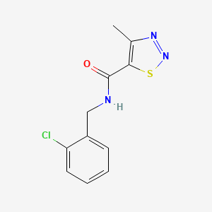 molecular formula C11H10ClN3OS B5689719 N-[(2-chlorophenyl)methyl]-4-methylthiadiazole-5-carboxamide 