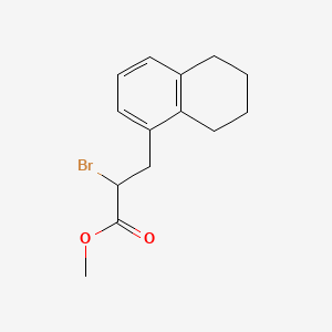molecular formula C14H17BrO2 B568972 alpha-Bromo-5,6,7,8-tetrahydro-1-naphthalenepropanoic Acid Methyl Ester CAS No. 1282589-52-9