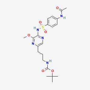 molecular formula C21H29N5O6S B568977 (3-(5-(4-Acetamidophenylsulfonamido)-6-methoxypyrazin-2-yl)propyl)carbamate tert-Butyl Ester CAS No. 1621083-39-3