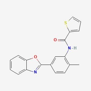 molecular formula C19H14N2O2S B5689787 N-[5-(1,3-benzoxazol-2-yl)-2-methylphenyl]thiophene-2-carboxamide 