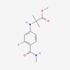 molecular formula C13H17FN2O3 B568987 Methyl 2-((3-fluoro-4-(methylcarbamoyl)phenyl)amino)-2-methylpropanoate CAS No. 1332524-01-2