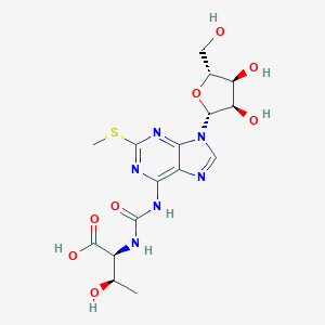 molecular formula C16H22N6O8S B056899 n-[(9-beta-d-Ribofuranosyl-2-methylthiopurin-6-yl)carbamoyl]threonine CAS No. 70333-82-3
