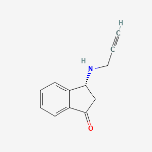 molecular formula C12H11NO B569001 (3R)-3-(prop-2-ynylamino)-2,3-dihydroinden-1-one CAS No. 1312077-05-6