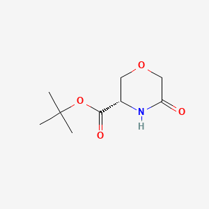 molecular formula C9H15NO4 B569002 tert-butyl (3S)-5-oxomorpholine-3-carboxylate CAS No. 1391062-29-5