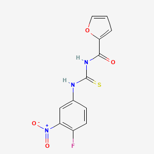 molecular formula C12H8FN3O4S B5690077 N-[(4-fluoro-3-nitrophenyl)carbamothioyl]furan-2-carboxamide 