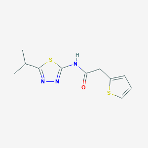 molecular formula C11H13N3OS2 B5690187 N-[5-(propan-2-yl)-1,3,4-thiadiazol-2-yl]-2-(thiophen-2-yl)acetamide 