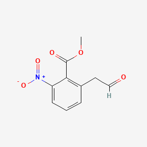 molecular formula C10H9NO5 B569023 Methyl 2-nitro-6-(2-oxoethyl)benzoate CAS No. 1056123-60-4