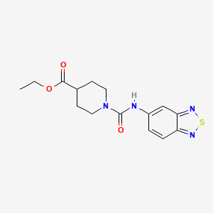 molecular formula C15H18N4O3S B5690411 Ethyl 1-(2,1,3-benzothiadiazol-5-ylcarbamoyl)piperidine-4-carboxylate 