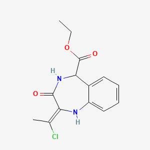 molecular formula C14H15ClN2O3 B5690503 ethyl (2Z)-2-(1-chloroethylidene)-3-oxo-4,5-dihydro-1H-1,4-benzodiazepine-5-carboxylate 