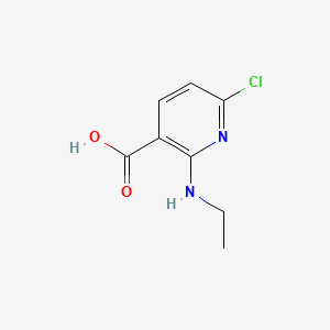 molecular formula C8H9ClN2O2 B569055 6-Chloro-2-ethylaminonicotinic acid CAS No. 1092523-21-1