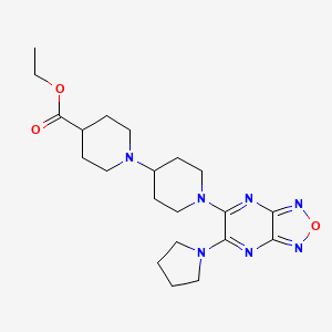 molecular formula C21H31N7O3 B5690635 Ethyl 1-[1-(6-pyrrolidin-1-yl-[1,2,5]oxadiazolo[3,4-b]pyrazin-5-yl)piperidin-4-yl]piperidine-4-carboxylate 