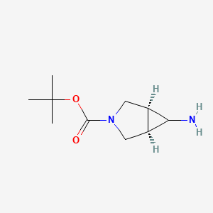 molecular formula C10H18N2O2 B569065 (1R,5S,6S)-Tert-butyl 6-amino-3-azabicyclo[3.1.0]hexane-3-carboxylate CAS No. 273206-92-1