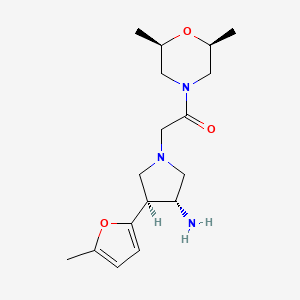 molecular formula C17H27N3O3 B5690697 2-[(3R,4S)-3-amino-4-(5-methylfuran-2-yl)pyrrolidin-1-yl]-1-[(2R,6S)-2,6-dimethylmorpholin-4-yl]ethanone 
