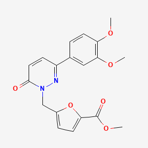 molecular formula C19H18N2O6 B5690775 methyl 5-((3-(3,4-dimethoxyphenyl)-6-oxopyridazin-1(6H)-yl)methyl)furan-2-carboxylate 