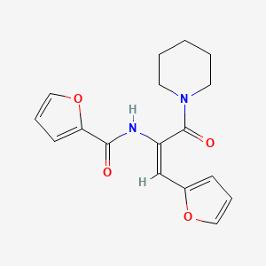 molecular formula C17H18N2O4 B5690849 N-[(E)-1-(furan-2-yl)-3-oxo-3-piperidin-1-ylprop-1-en-2-yl]furan-2-carboxamide 