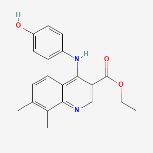 molecular formula C20H20N2O3 B5690912 Ethyl 4-(4-hydroxyanilino)-7,8-dimethylquinoline-3-carboxylate 