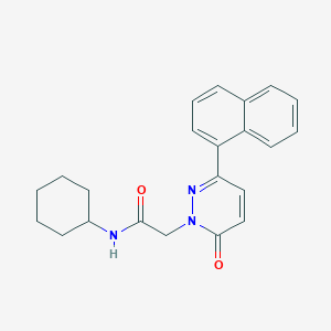 molecular formula C22H23N3O2 B5690919 N~1~-cyclohexyl-2-[3-(1-naphthyl)-6-oxo-1(6H)-pyridazinyl]acetamide 