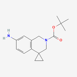 molecular formula C16H22N2O2 B569094 tert-butyl 7'-amino-1'H-spiro[cyclopropane-1,4'-isoquinoline]-2'(3'H)-carboxylate CAS No. 561297-88-9