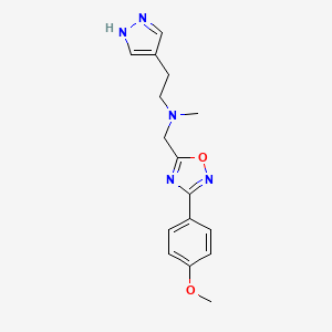 molecular formula C16H19N5O2 B5691201 N-[[3-(4-methoxyphenyl)-1,2,4-oxadiazol-5-yl]methyl]-N-methyl-2-(1H-pyrazol-4-yl)ethanamine 