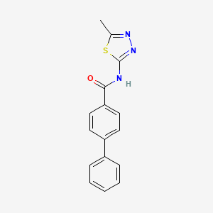 molecular formula C16H13N3OS B5691259 N-(5-methyl-1,3,4-thiadiazol-2-yl)-[1,1'-biphenyl]-4-carboxamide 