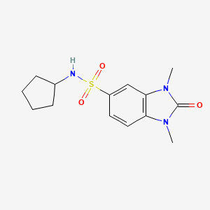 molecular formula C14H19N3O3S B5691391 N-cyclopentyl-1,3-dimethyl-2-oxobenzimidazole-5-sulfonamide 