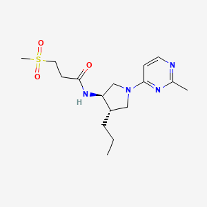 molecular formula C16H26N4O3S B5691447 N-[(3R,4S)-1-(2-methylpyrimidin-4-yl)-4-propylpyrrolidin-3-yl]-3-methylsulfonylpropanamide 