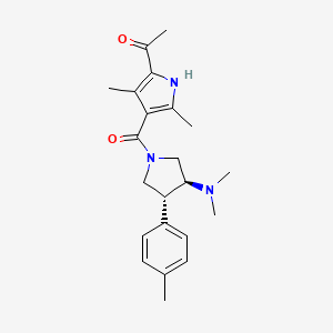 molecular formula C22H29N3O2 B5691511 1-(4-{[(3S*,4R*)-3-(dimethylamino)-4-(4-methylphenyl)pyrrolidin-1-yl]carbonyl}-3,5-dimethyl-1H-pyrrol-2-yl)ethanone 