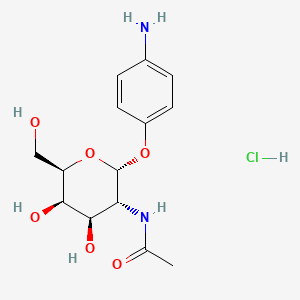 molecular formula C14H21ClN2O6 B569157 4-Aminophenyl 2-acetamido-2-deoxy-a-D-galactopyranoside HCl CAS No. 210049-16-4