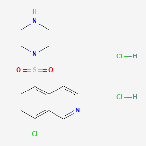 molecular formula C13H16Cl3N3O2S B569162 1-(8-Chloro-5-isoquinolinesulfonyl)piperazine dihydrochloride CAS No. 355115-40-1