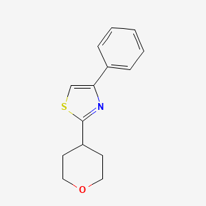 molecular formula C14H15NOS B5691733 Thiazole, 4-phenyl-2-(tetrahydro-2H-pyran-4-yl)- CAS No. 88571-78-2
