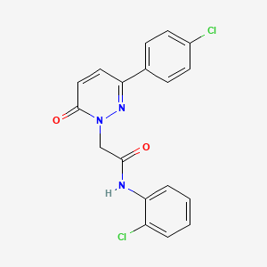 molecular formula C18H13Cl2N3O2 B5691750 N-(2-chlorophenyl)-2-(3-(4-chlorophenyl)-6-oxopyridazin-1(6H)-yl)acetamide 