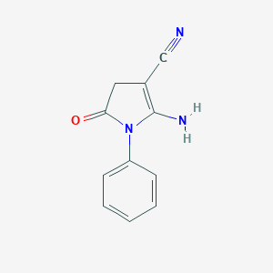 molecular formula C11H9N3O B056918 2-Amino-5-oxo-1-phenyl-4,5-dihydro-1H-pyrrole-3-carbonitrile CAS No. 124476-77-3