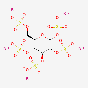 molecular formula C6H7K5O21S5 B569196 Glucose pentasulfate potassium CAS No. 359435-44-2