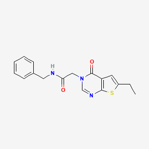 molecular formula C17H17N3O2S B5691987 N-benzyl-2-(6-ethyl-4-oxothieno[2,3-d]pyrimidin-3-yl)acetamide 