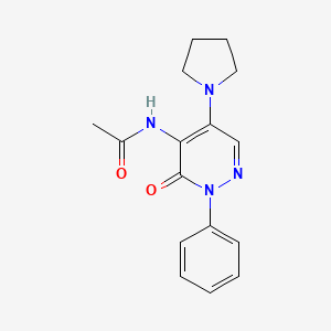 molecular formula C16H18N4O2 B5692229 N-(3-oxo-2-phenyl-5-pyrrolidin-1-ylpyridazin-4-yl)acetamide 