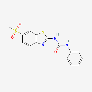 molecular formula C15H13N3O3S2 B5692241 1-[6-(Methylsulfonyl)-1,3-benzothiazol-2-yl]-3-phenylurea 
