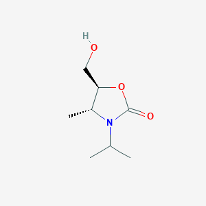 molecular formula C8H15NO3 B056923 (4R,5S)-5-(Hydroxymethyl)-3-isopropyl-4-methyloxazolidin-2-one CAS No. 112395-68-3