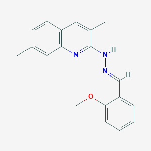 molecular formula C19H19N3O B5692319 N-[(E)-(2-methoxyphenyl)methylideneamino]-3,7-dimethylquinolin-2-amine 