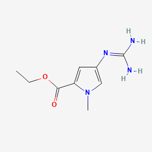 molecular formula C9H14N4O2 B569233 Ethyl 4-guanidino-1-methyl-1H-pyrrole-2-carboxylate CAS No. 112990-45-1