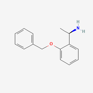 molecular formula C15H17NO B569241 (1R)-1-[2-(benzyloxy)phenyl]ethan-1-amine CAS No. 123982-90-1